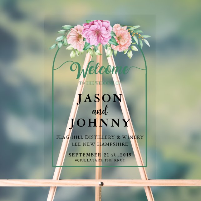 Señal Acrílica Bienvenida boda (Neutral )