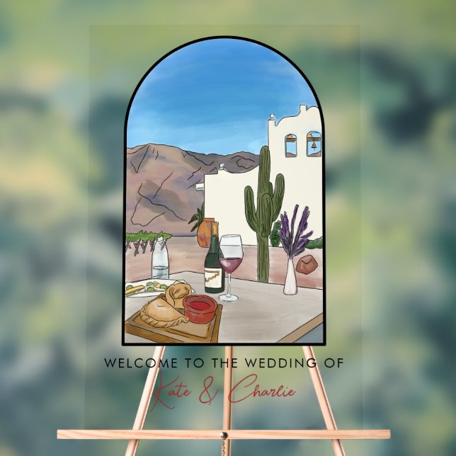 Señal Acrílica Bienvenida Boda de Argentina (Neutral )