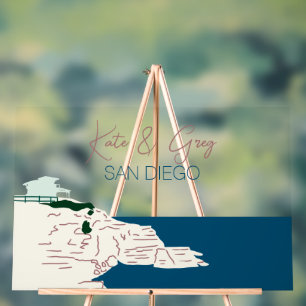 Señal Acrílica Bienvenida Boda de San Diego