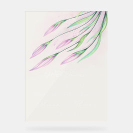 Señal Acrílica Bienvenida Boda de Soft Purple Lilies