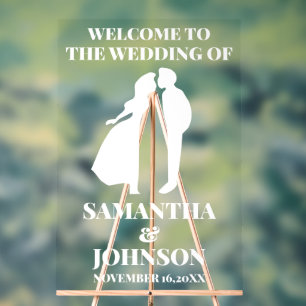 Señal Acrílica Bienvenida Boda EDITABLE moderna