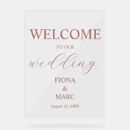 Señal Acrílica Bienvenida boda elegante 