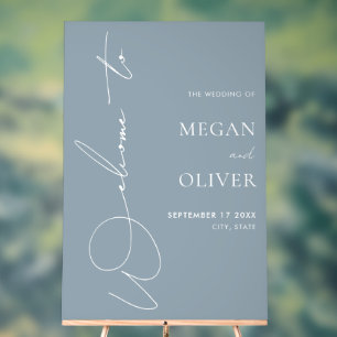 Señal Acrílica Bienvenida Boda elegante de escritura caligráfica