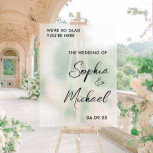Señal Acrílica Bienvenida boda Frosted