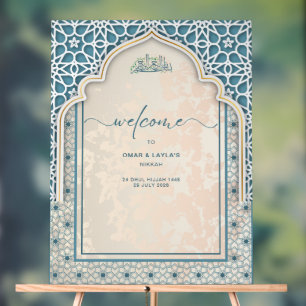 Señal Acrílica Bienvenida Boda islámico personalizado