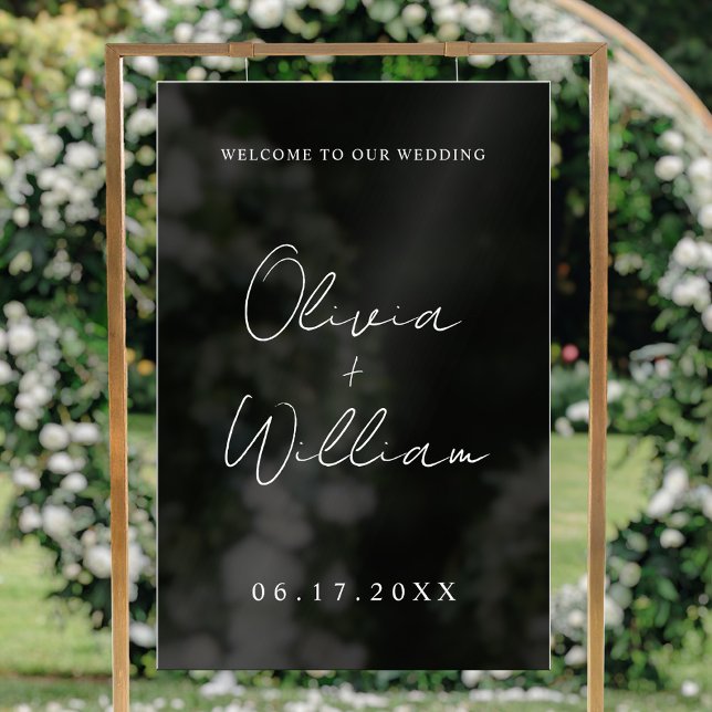 Señal Acrílica Bienvenida Boda simple moderna (Subido por el creador)