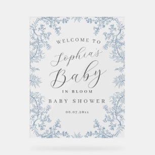Señal Acrílica Bienvenida clara para Baby In Bloom Baby Shower