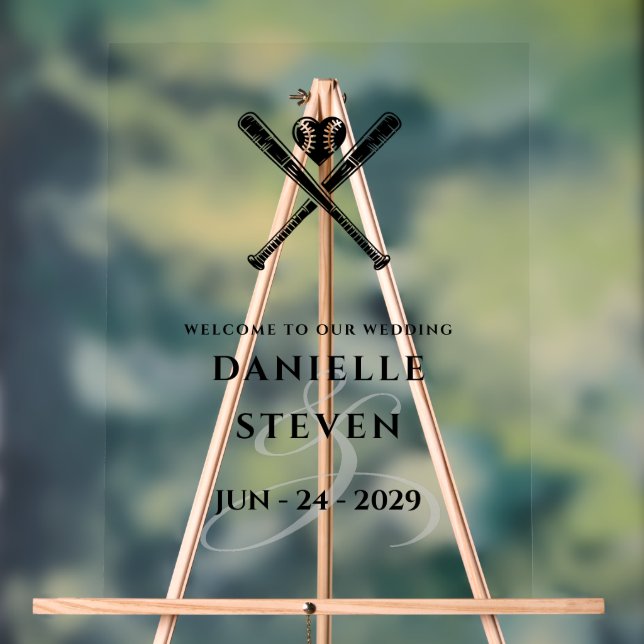 Señal Acrílica Bienvenida de amor al béisbol (Neutral )