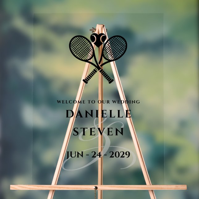 Señal Acrílica Bienvenida de amor al tenis (Neutral )