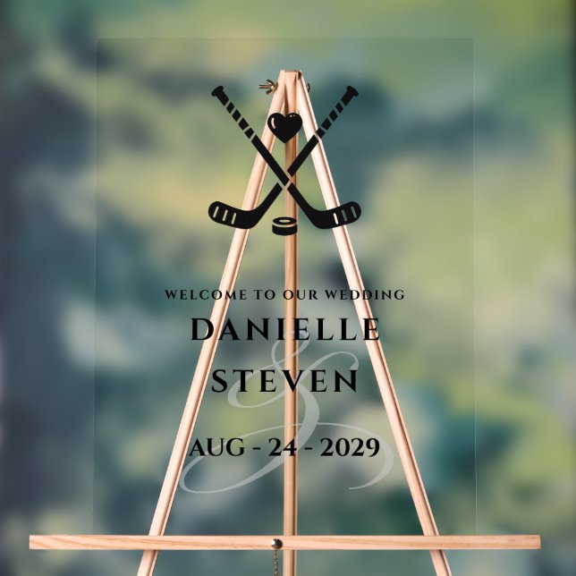 Señal Acrílica Bienvenida de amor de hockey (Neutral )