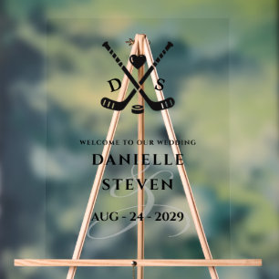 Señal Acrílica Bienvenida de amor de hockey