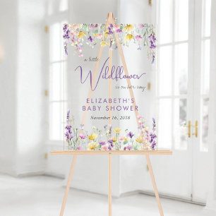 Señal Acrílica Bienvenida de Baby Shower a Boho Wildflower Waterc