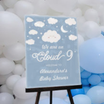 Bienvenida de Baby Shower Blue On Cloud 9