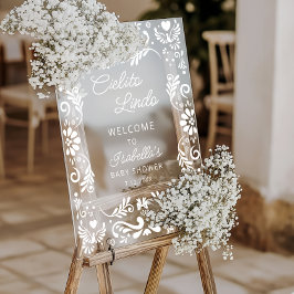 Señal Acrílica Bienvenida de Baby Shower de Cielito Lindo Mexican