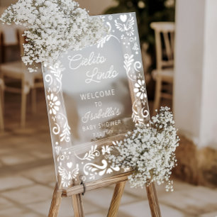 Señal Acrílica Bienvenida de Baby Shower de Cielito Lindo Mexican