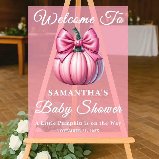 Señal Acrílica Bienvenida de Baby Shower de la caída de calabaza  (Subido por el creador)