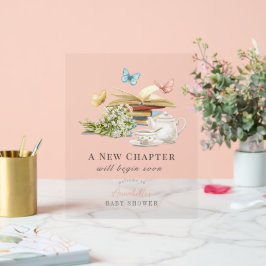 Señal Acrílica Bienvenida de Baby Shower para libro de capítulos 