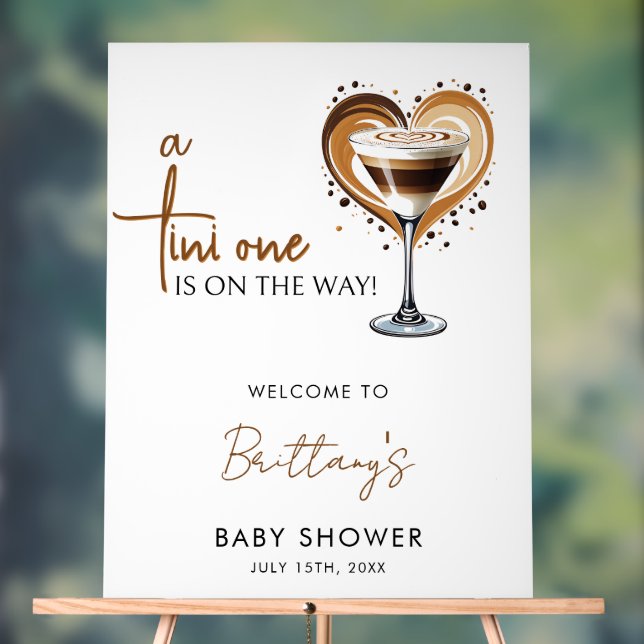 Señal Acrílica Bienvenida de Baby Shower Tini One Espresso Martin (Neutral )