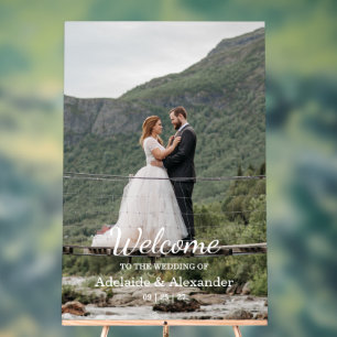 Señal Acrílica Bienvenida de boda con foto moderna