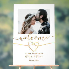 Señal Acrílica Bienvenida de Boda con Foto Moderna