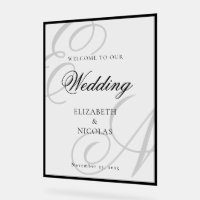 Bienvenida de Boda con Monograma de Dinero Antiguo