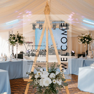 Señal Acrílica Bienvenida de Boda de guiones negrita y negrita mi