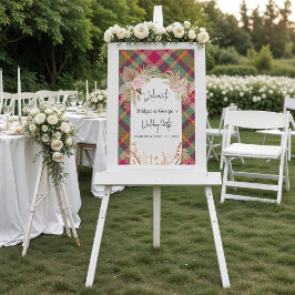 Señal Acrílica bienvenida de boda de otoño con colores fríos y fr