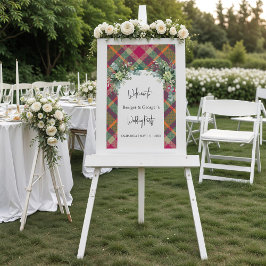 Señal Acrílica bienvenida de boda de otoño con colores fríos y fr