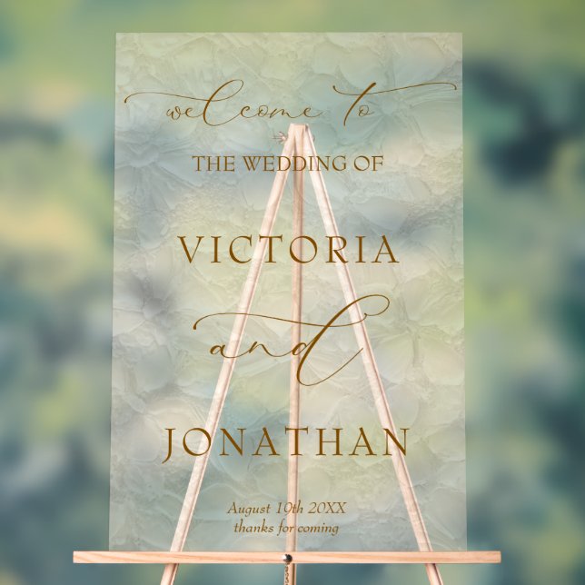 Señal Acrílica Bienvenida de boda simple marfil (Neutral )