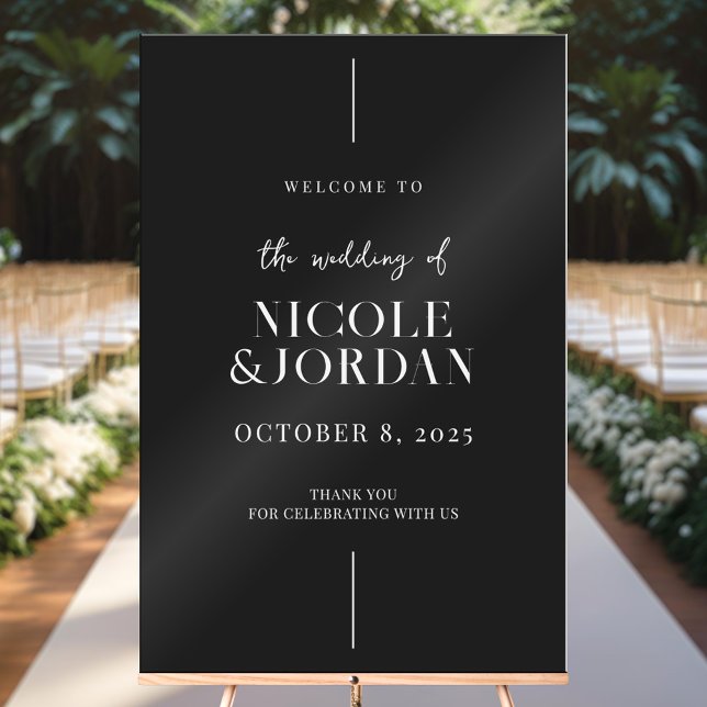 Señal Acrílica Bienvenida de Bodas modernos y sencillos de Moda e (Subido por el creador)