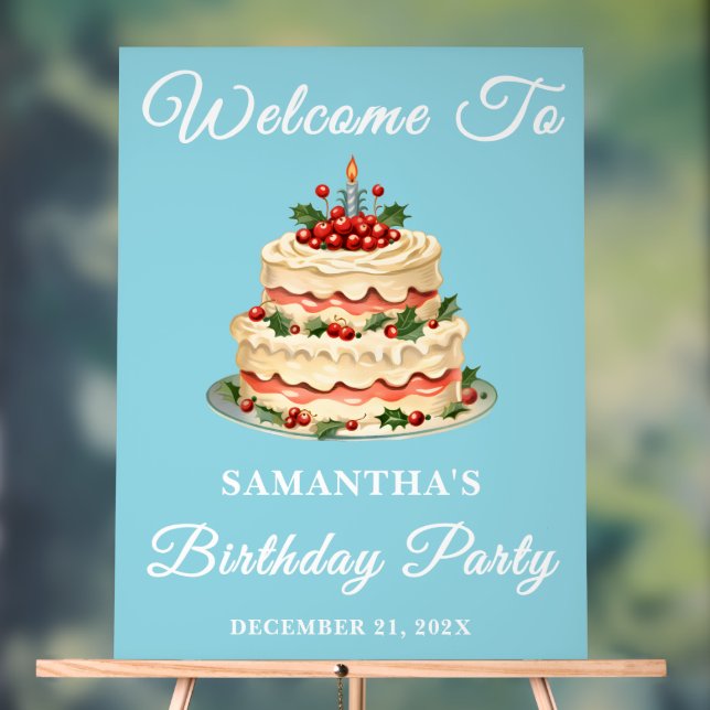 Señal Acrílica Bienvenida de cumpleaños de invierno con guión man (Neutral )