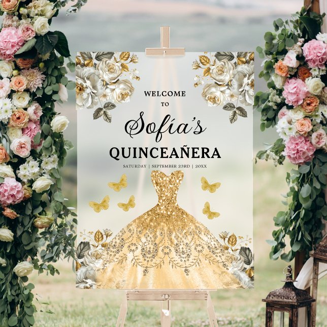 Señal Acrílica Bienvenida de cumpleaños de la princesa de oro Qui (Subido por el creador)