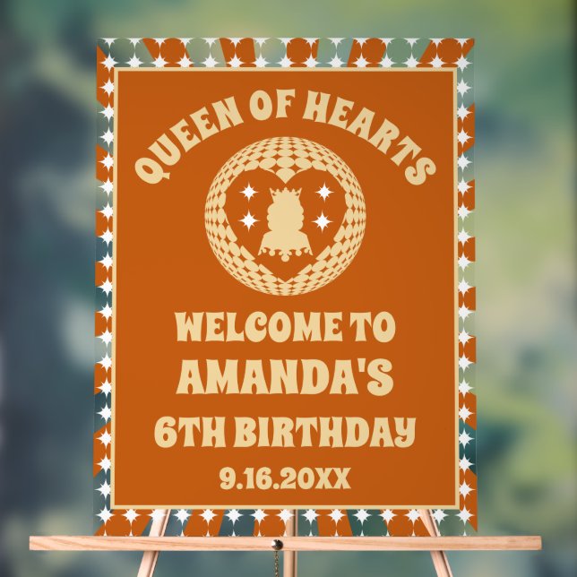 Señal Acrílica Bienvenida De Cumpleaños De La Reina De Los Corazo (Neutral )