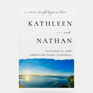 Señal Acrílica Bienvenida de destino de North Lake Tahoe