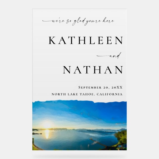 Señal Acrílica Bienvenida de destino de North Lake Tahoe (Anverso)