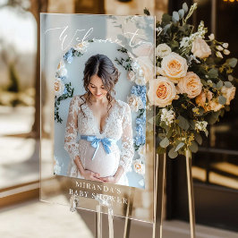 Señal Acrílica Bienvenida de fotos de Baby Shower en Arco minimal