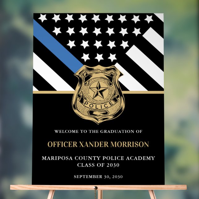 Señal Acrílica Bienvenida de la bandera azul de graduación de ofi (Neutral )