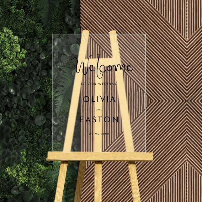 Señal Acrílica Bienvenida de la boda manuscrita sensata (Subido por el creador)