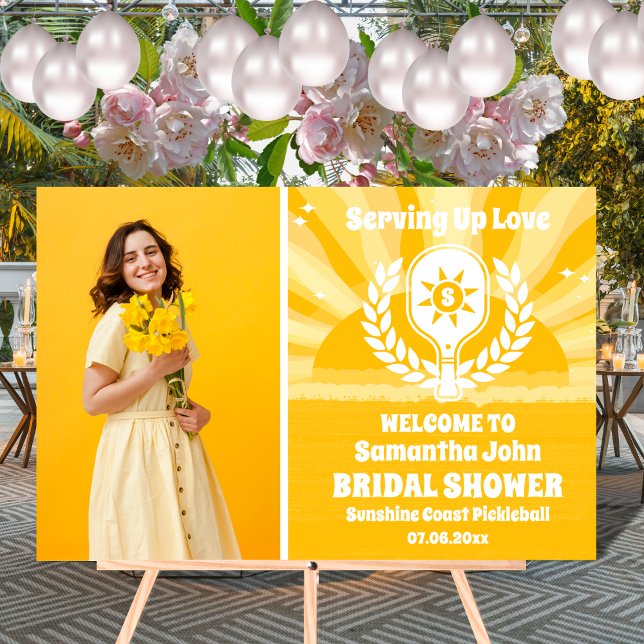 Señal Acrílica Bienvenida de la ducha de novia Sunshine Picklebal (Large Party Signs/Banners)
