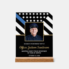 Señal Acrílica Bienvenida de la foto de la bandera azul de la ret