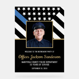 Señal Acrílica Bienvenida de la foto de la bandera azul de la ret