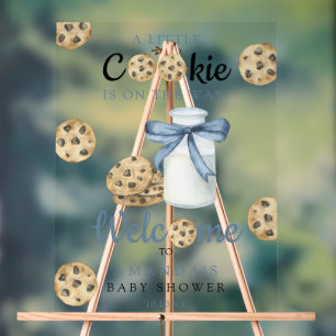 Señal Acrílica Bienvenida de leche y galletas para baby shower