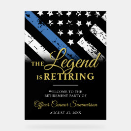 Señal Acrílica Bienvenida de retiro de agente de policía