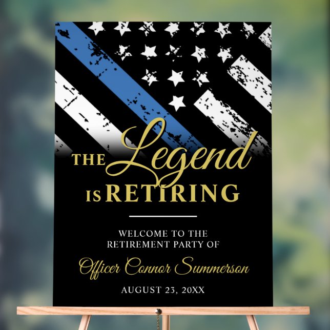 Señal Acrílica Bienvenida de retiro de agente de policía (Neutral )