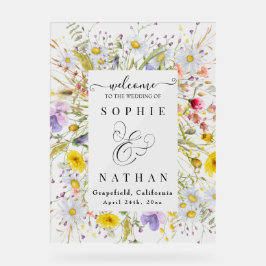 Señal Acrílica Bienvenida del Boho Beidflower de verano de primav