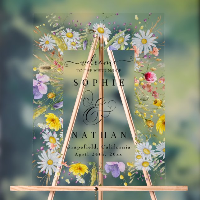 Señal Acrílica Bienvenida del Boho Beidflower de verano de primav (Neutral )