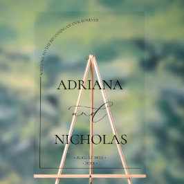 Señal Acrílica Bienvenida elegante moderna a la boda