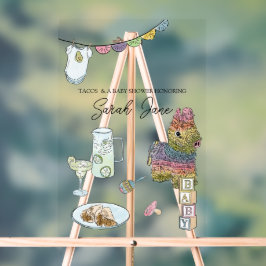 Señal Acrílica Bienvenida Fiesta Baby Shower