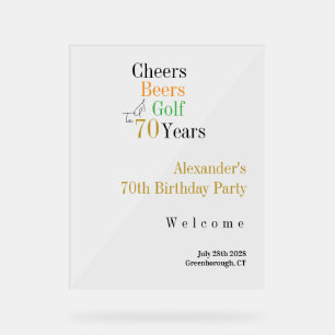 Señal Acrílica Bienvenida Fiesta de cervezas de los 70 cumpleaños