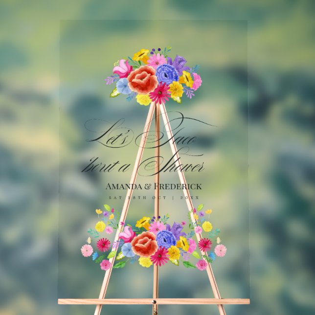 Señal Acrílica Bienvenida Fiesta Taco 'bout Love Shower (Neutral )